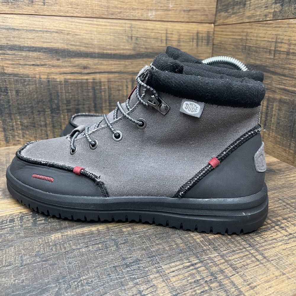 Hey Dude Bradley Waxed Canvas Boots Gray Men's US 8 EU 41 Casual Hiker